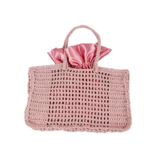 Simona Macrame Tote Bag - Pastel Pink