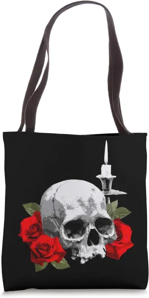 Skull, Roses and Candle Tote Bag