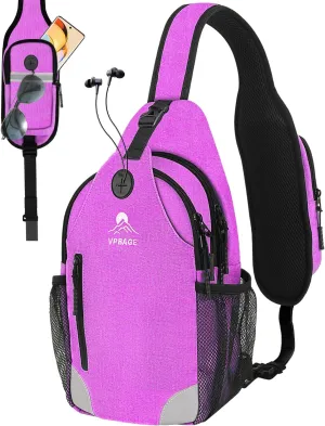 Sling Bag for Men Women, Crossbody Hiking Daypack/Chest Bag/Shoulder Bag, Small Backpack Travel, with Chest Phone Holder