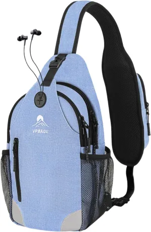Sling Bag for Men Women, Crossbody Hiking Daypack/Chest Bag/Shoulder Bag, Small Backpack Travel, with Chest Phone Holder
