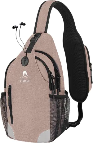 Sling Bag for Men Women, Crossbody Hiking Daypack/Chest Bag/Shoulder Bag, Small Backpack Travel, with Chest Phone Holder