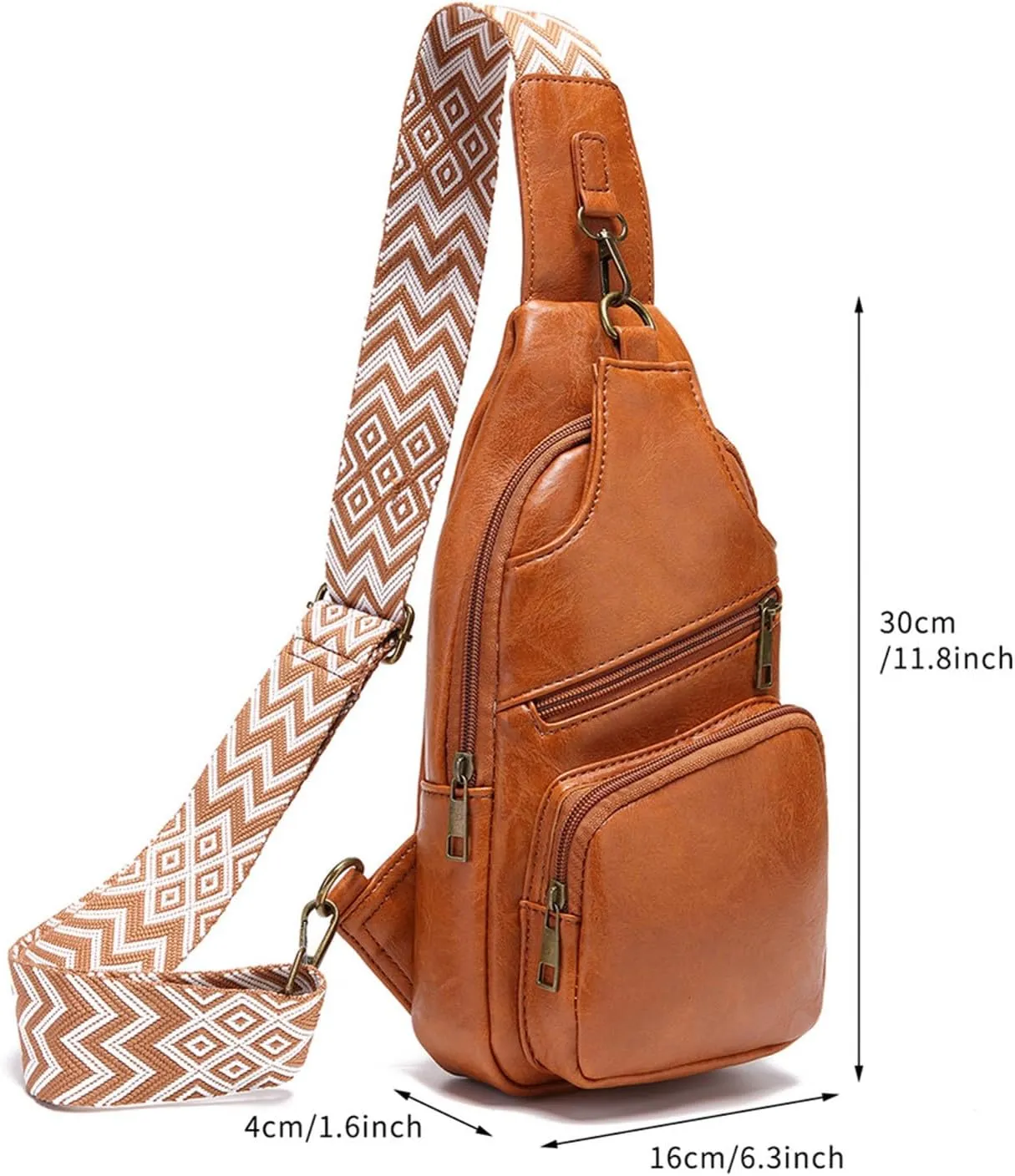Sling Bag for Men Women Multi Pocket Crossbody Purses Soft Leather Shoulder Handbags Mens Everyday Bag