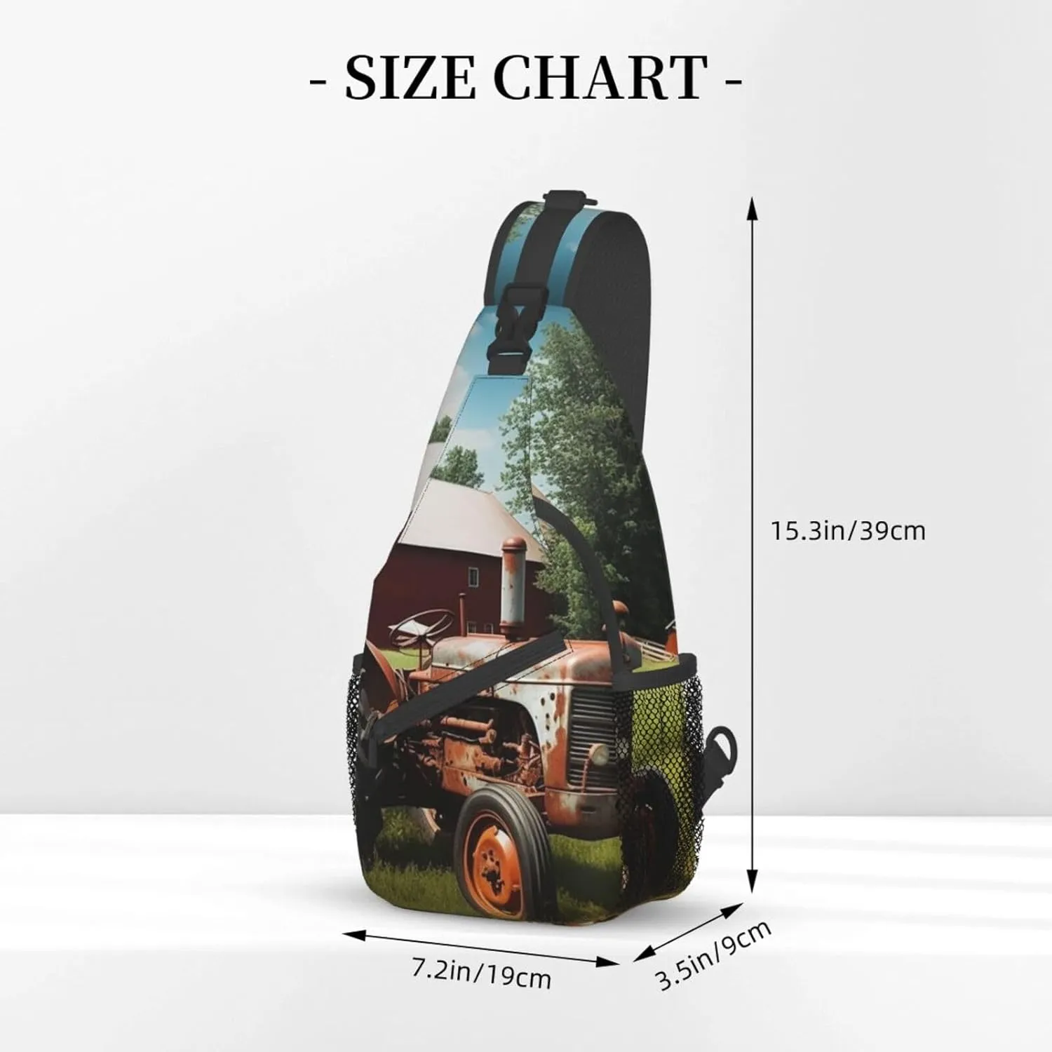 Sling Bag for Women Men Crossbody Bag Small Sling Backpack Company Farm Tractor Chest Bag Hiking Daypack