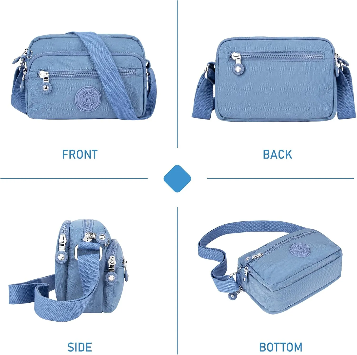 Small Crossbody Bags for Women Nylon Waterproof Lightweight Crossbody Purse Casual Fashion Shoulder Bag Handbags