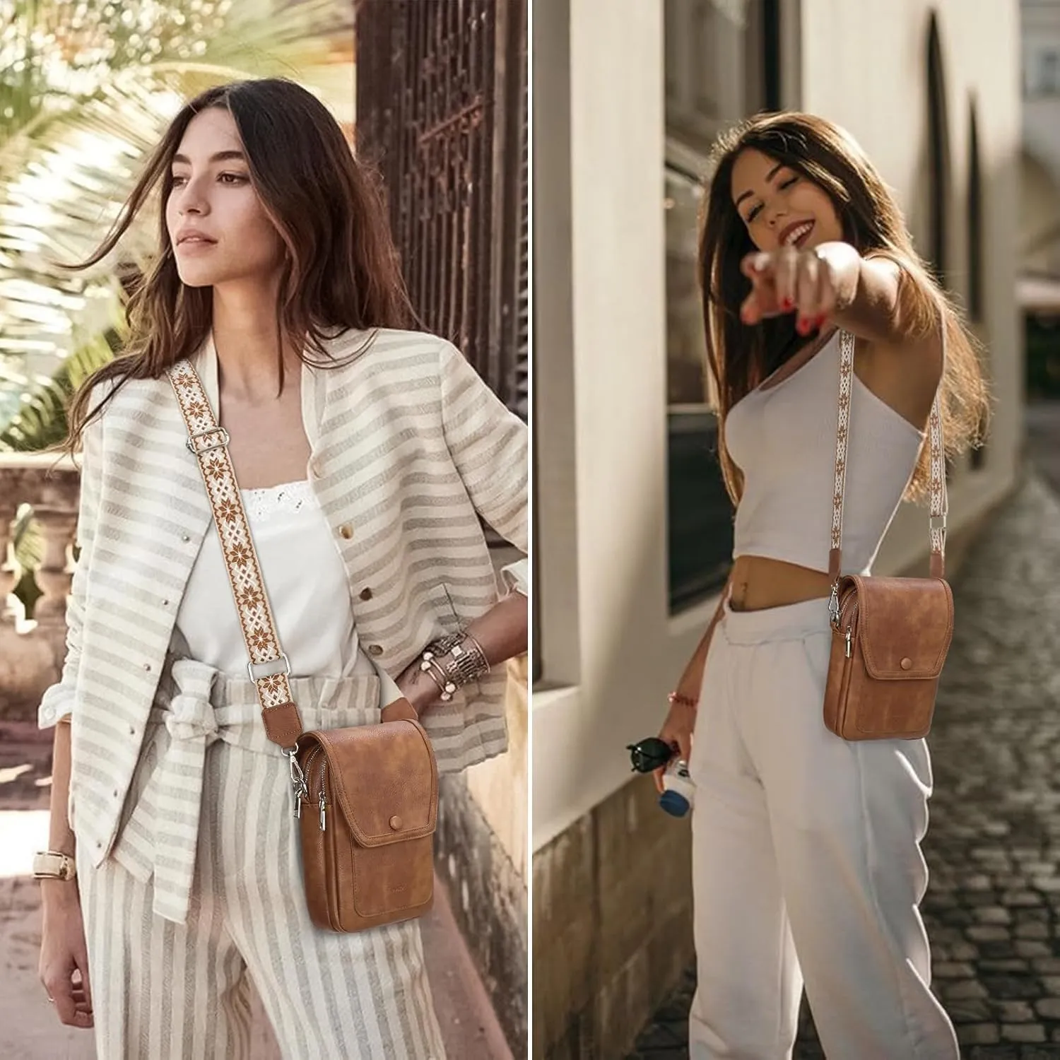 Small Crossbody Bags for Women Phone Wallet Purse PU Leather Women Purses and Handbags With Two Adjustable Strap