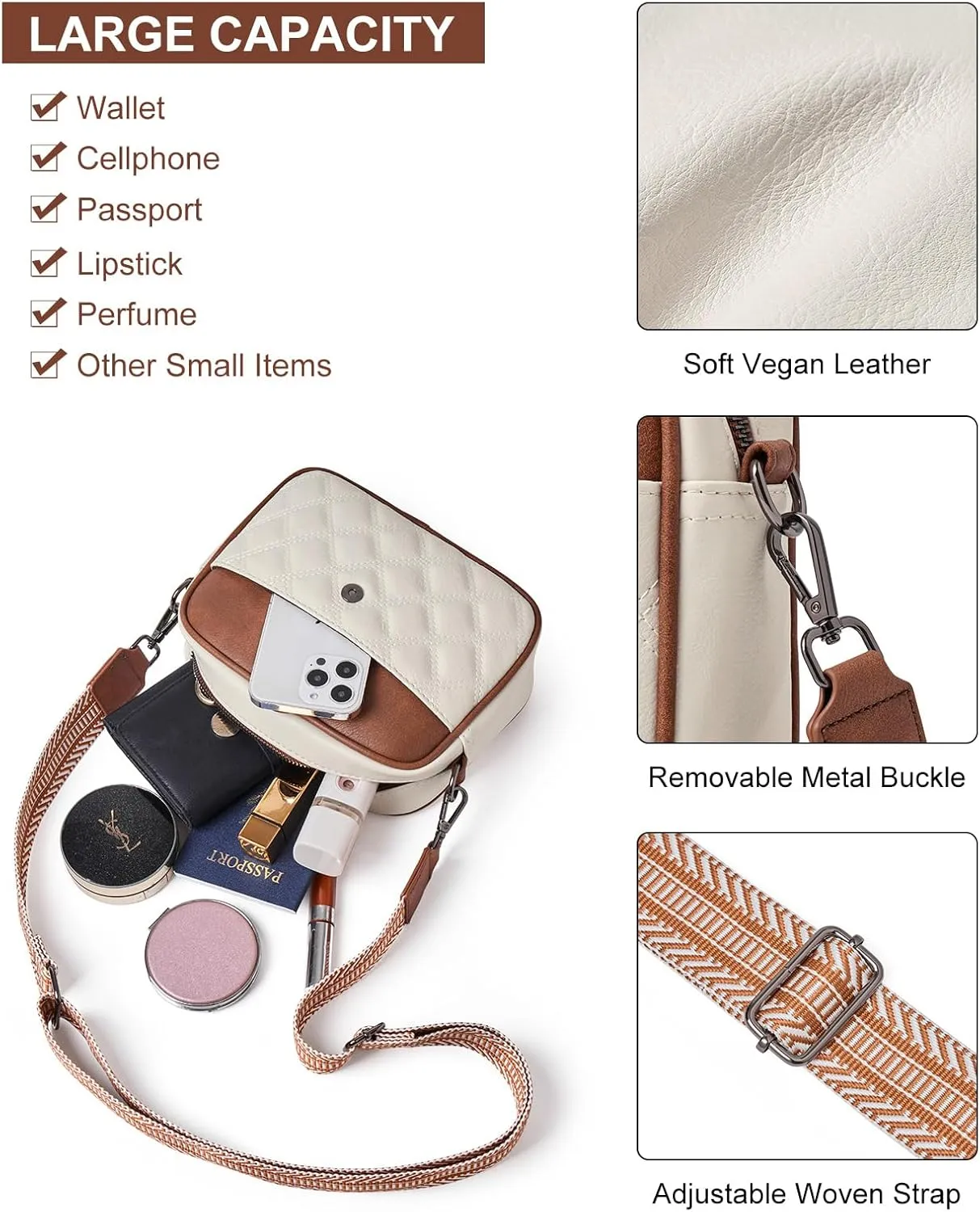 Small Crossbody Bags for women,Soft Leather Cell Phone Purse Lightweight,Little Crossbody Purses Women Trendy with Card slots