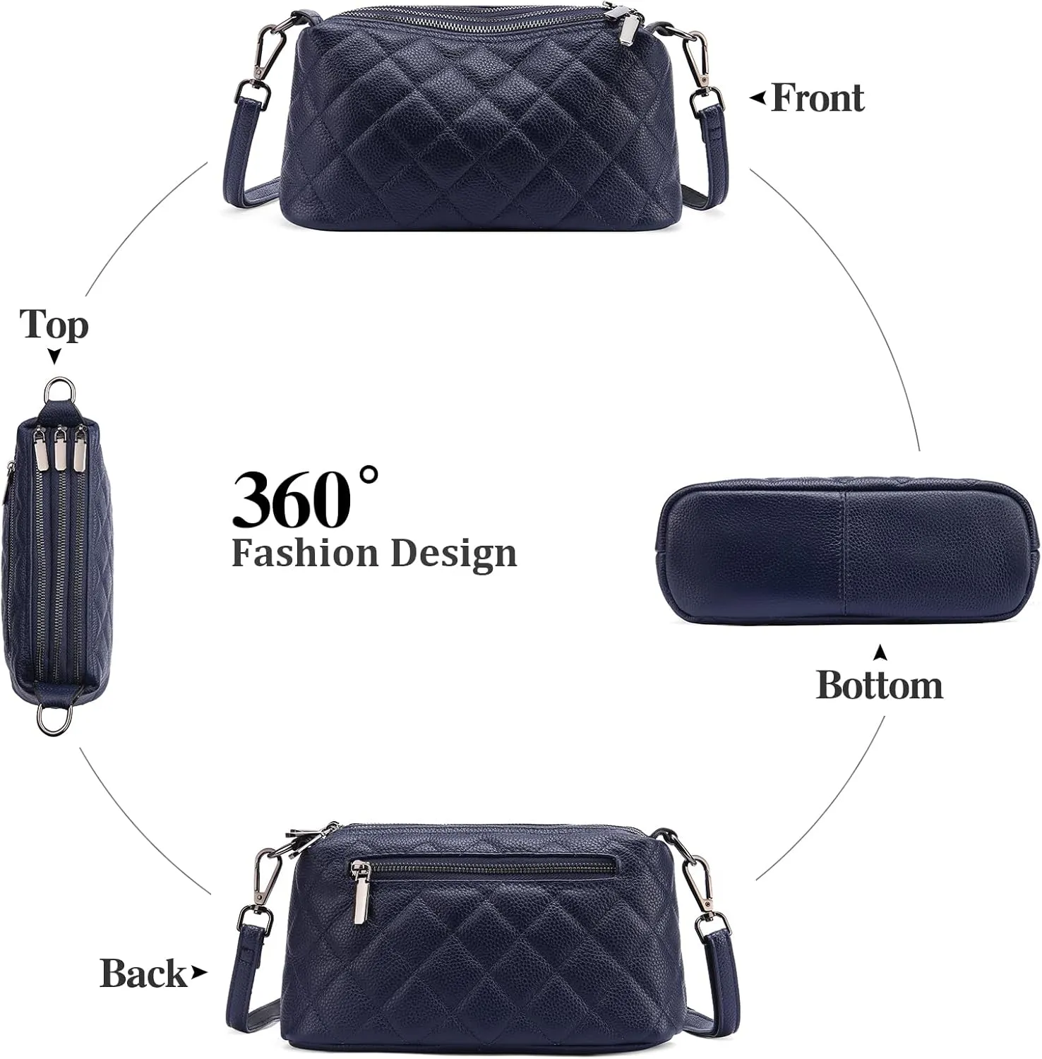 Small Crossbody Purse Leather Crossbody Bags for Women Fashion Handbag Cell Phone Crossover Shoulder Bag for Women