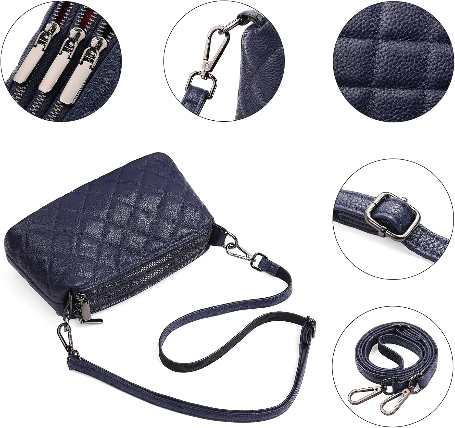 Small Crossbody Purse Leather Crossbody Bags for Women Fashion Handbag Cell Phone Crossover Shoulder Bag for Women