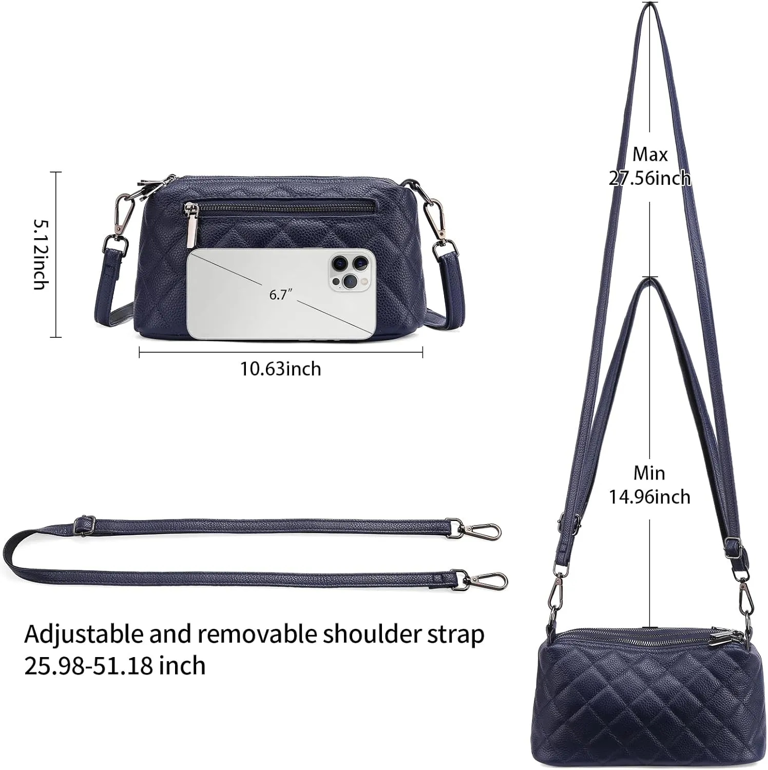 Small Crossbody Purse Leather Crossbody Bags for Women Fashion Handbag Cell Phone Crossover Shoulder Bag for Women