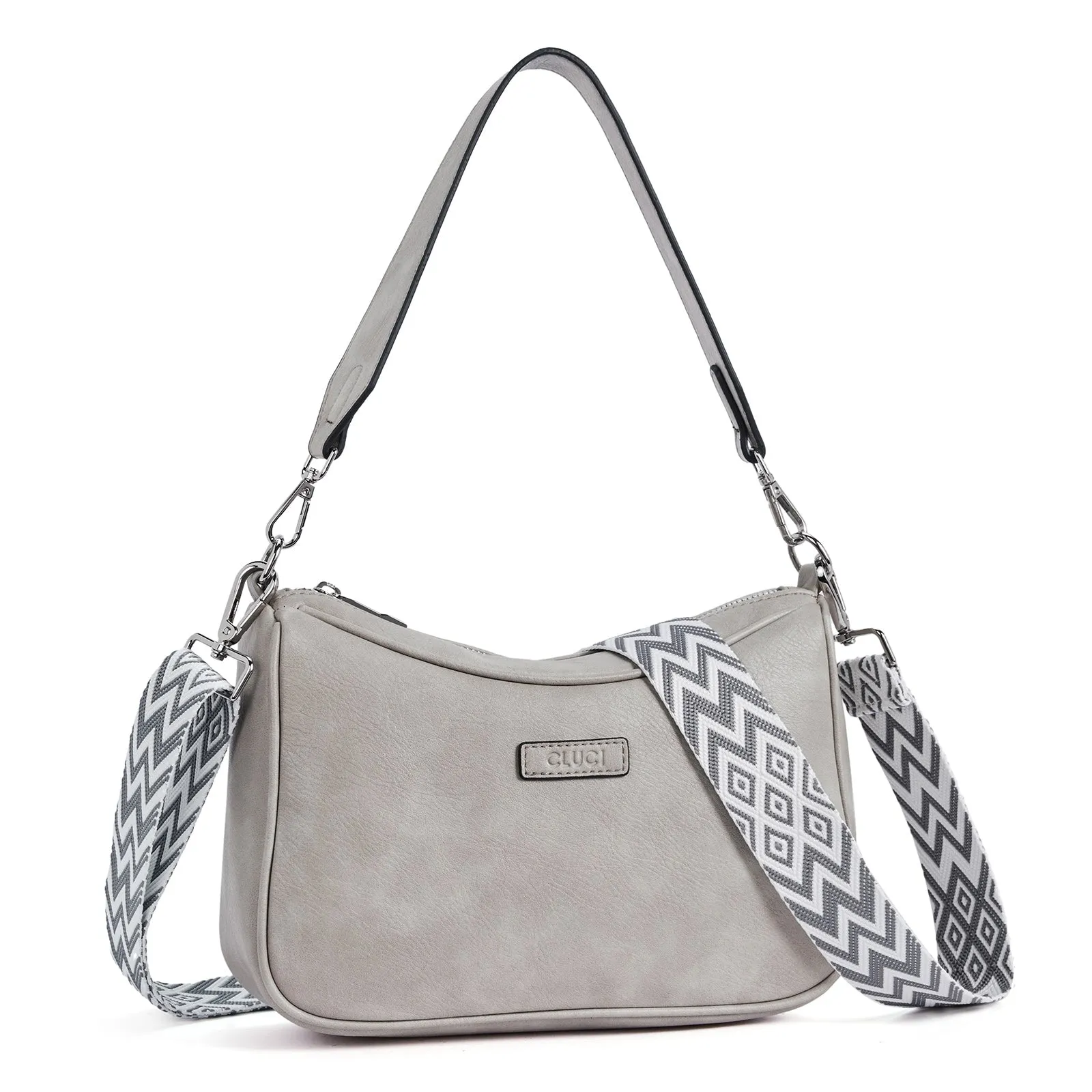 Small Crossbody Purses for Women Vegan Leather with 2 Wide Straps