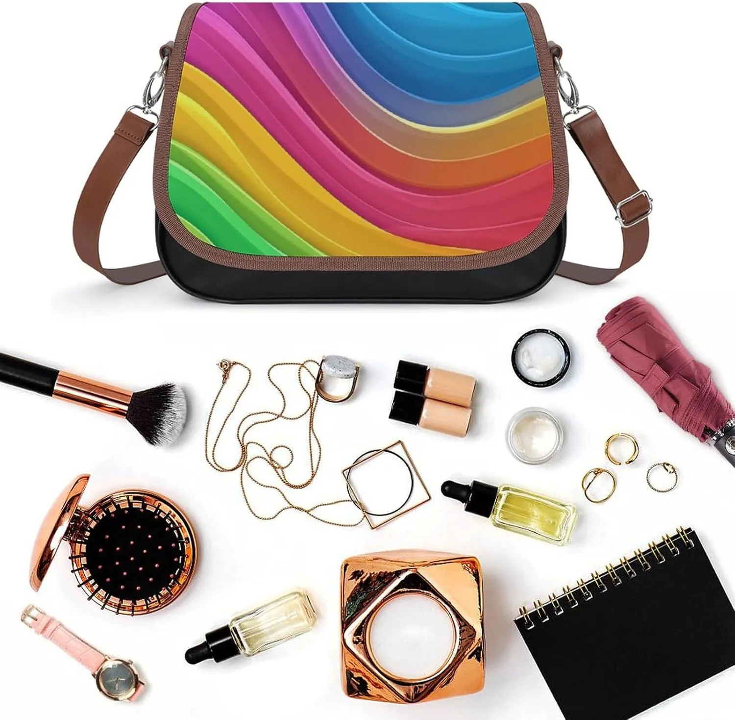 Small Crossbody Shoulder Purse for Women Men, Pu Leather Travel Purse Waterproof Cross Body Bags