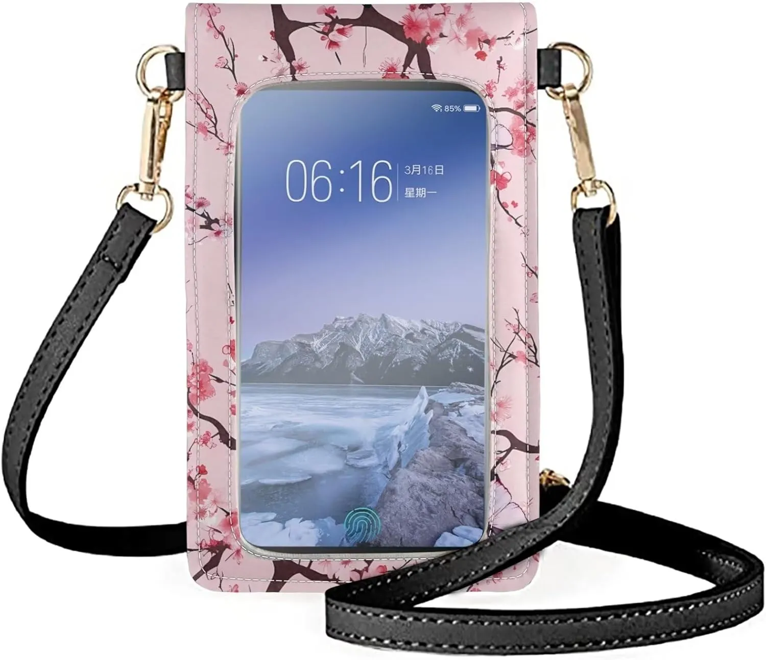 Small Leather Cell Phone Crossbody Bag for Women Cell Phone Purse Wallet Leather Shoulder Handbags