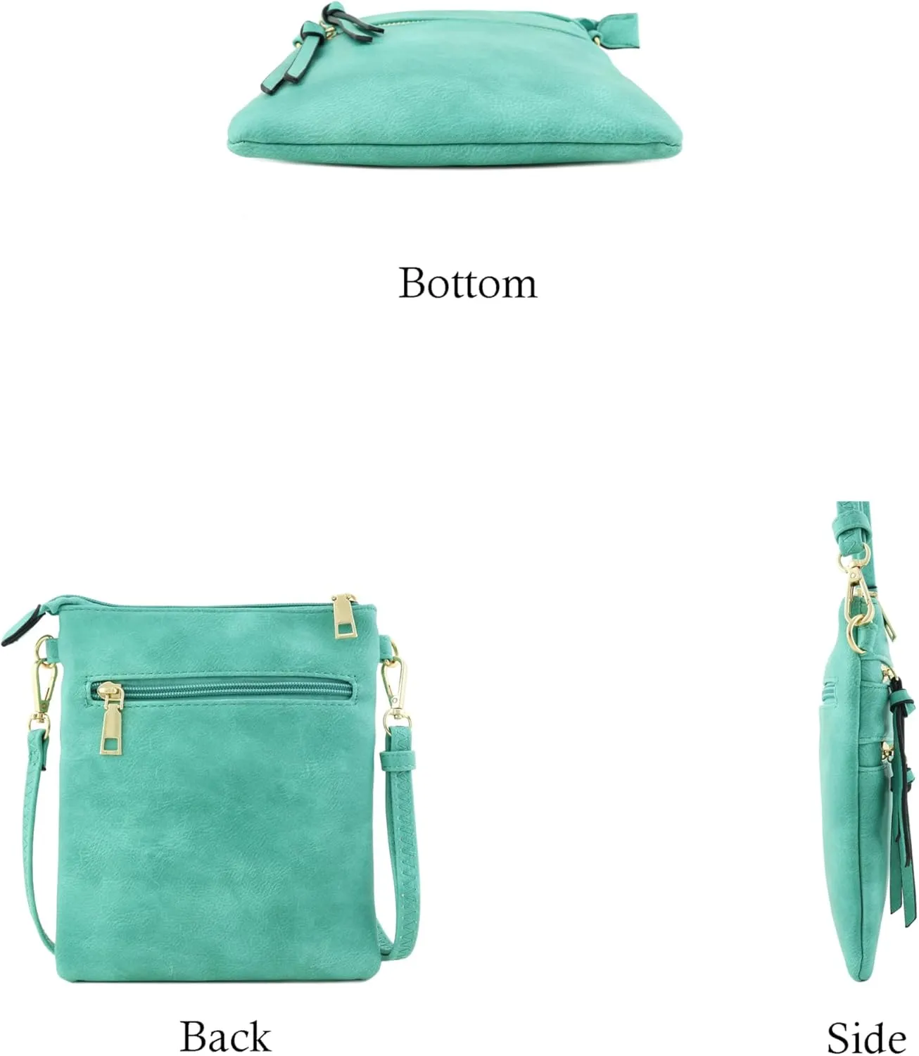 Small Lightweight Shoulder Bag for Women, Mini Multi Zipper Pocket Crossbody Handbag with Adjustable strap