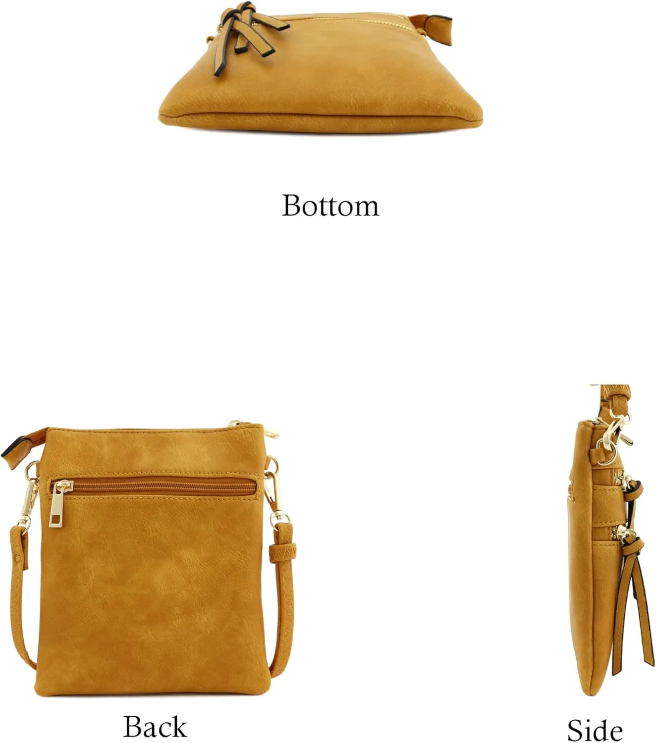 Small Lightweight Shoulder Bag for Women, Mini Multi Zipper Pocket Crossbody Handbag with Adjustable strap