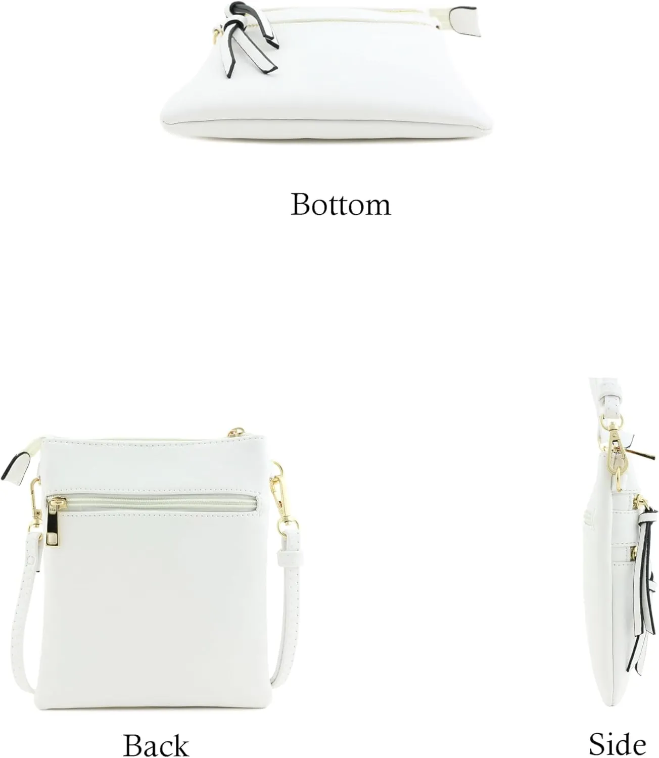 Small Lightweight Shoulder Bag for Women, Mini Multi Zipper Pocket Crossbody Handbag with Adjustable strap