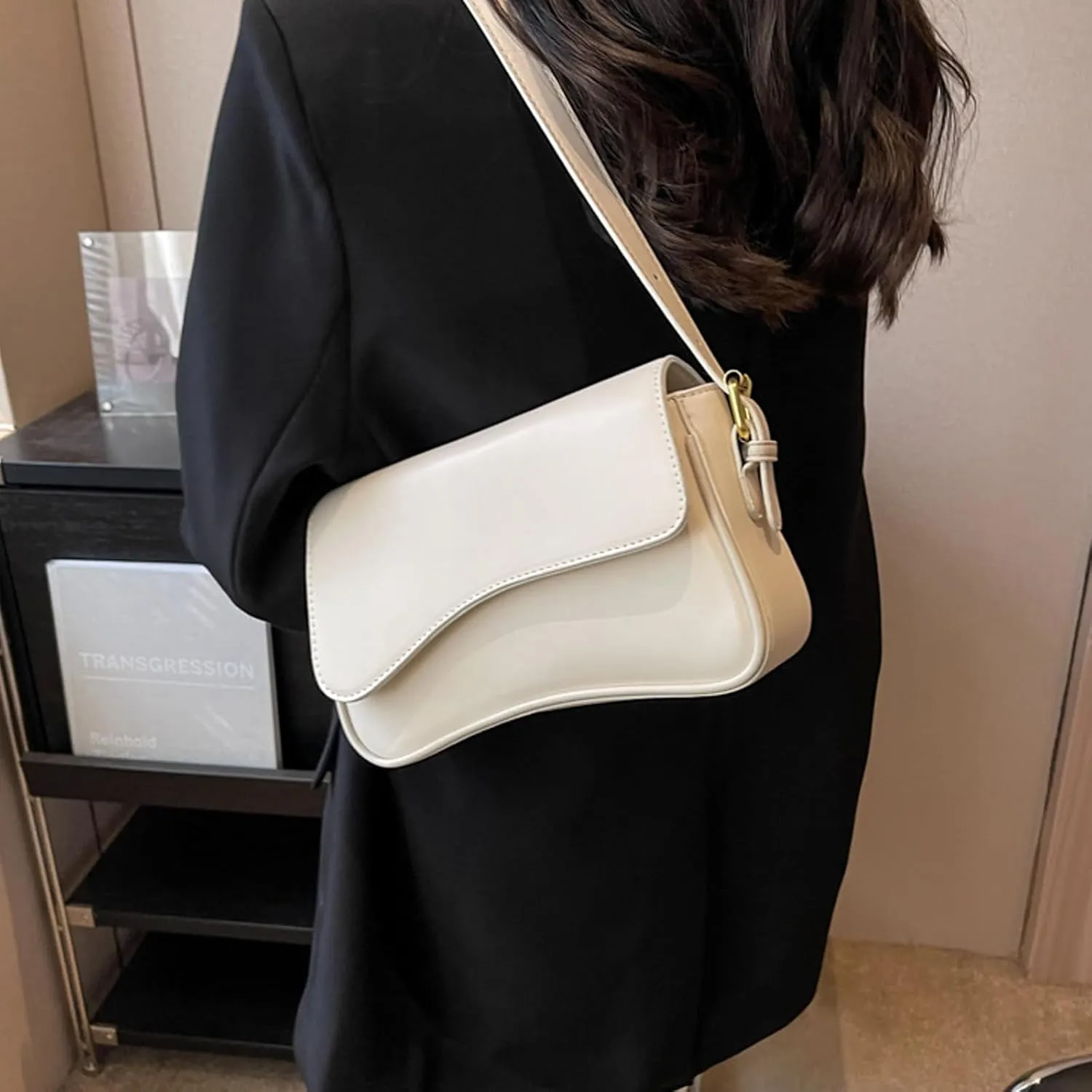 Small Shoulder Bags,Trendy Crossbody Purses for Women Waterproof Leather Handbags Clutch Tote Designer Bags black purse