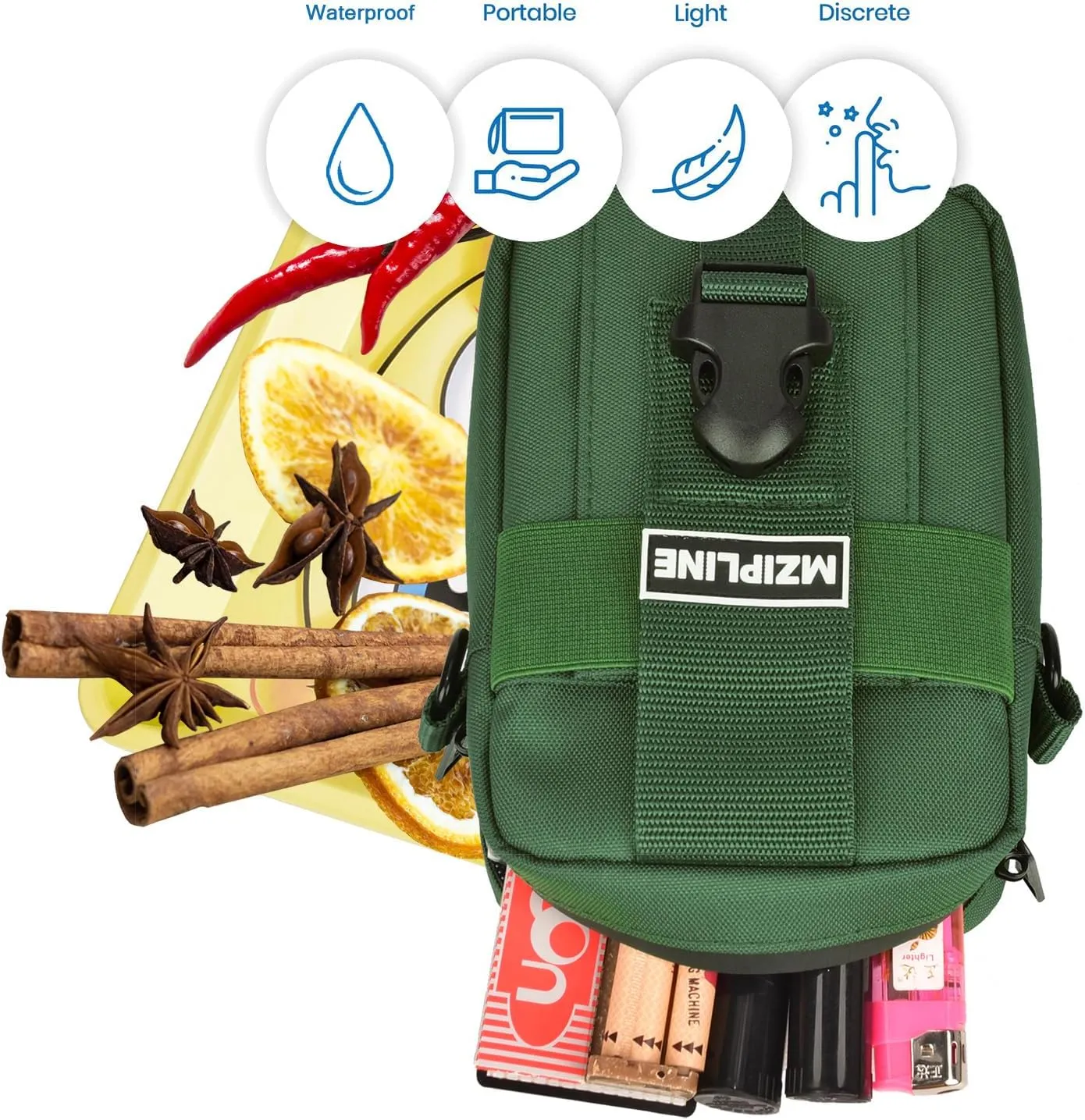 Small Tactical Package Bag -Smell Proof - Crossbody Sling Shoulder Bags with Carbon Lining for Man