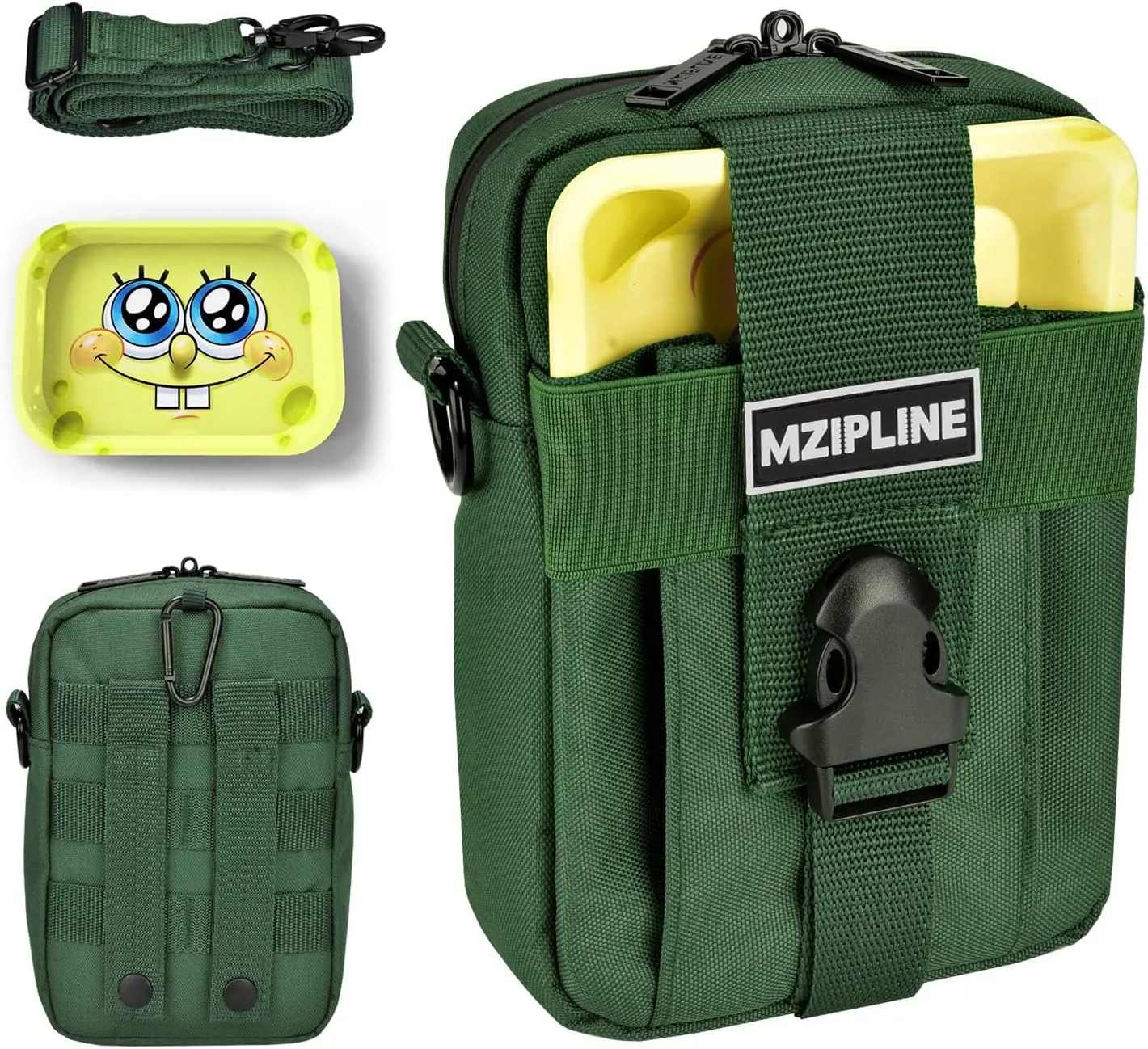 Small Tactical Package Bag -Smell Proof - Crossbody Sling Shoulder Bags with Carbon Lining for Man