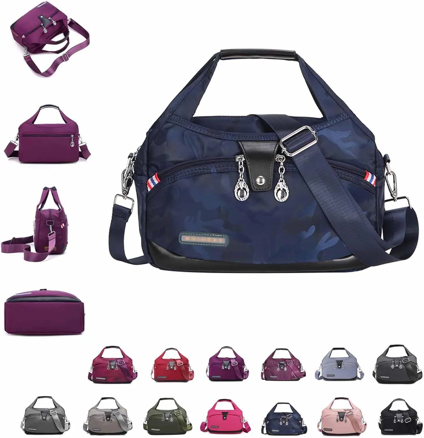 Soft Side Lightweight Underseat Tote Bag,2025 New Blaciokamith Multi-pocket Fashion Waterproof Handbag Crossbody