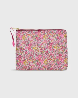 Soft Small Zip Pouch in Pink/Multi Emma & Georgina Liberty Fabric