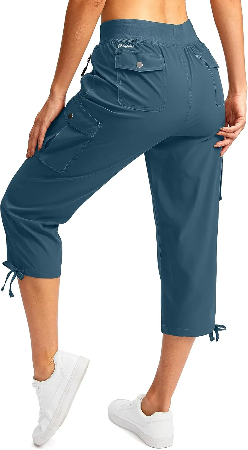 Soothfeel Women's Cargo Capris Pants with 6 Pockets Lightweight Quick Dry Travel Hiking Summer Pants for Women Casual