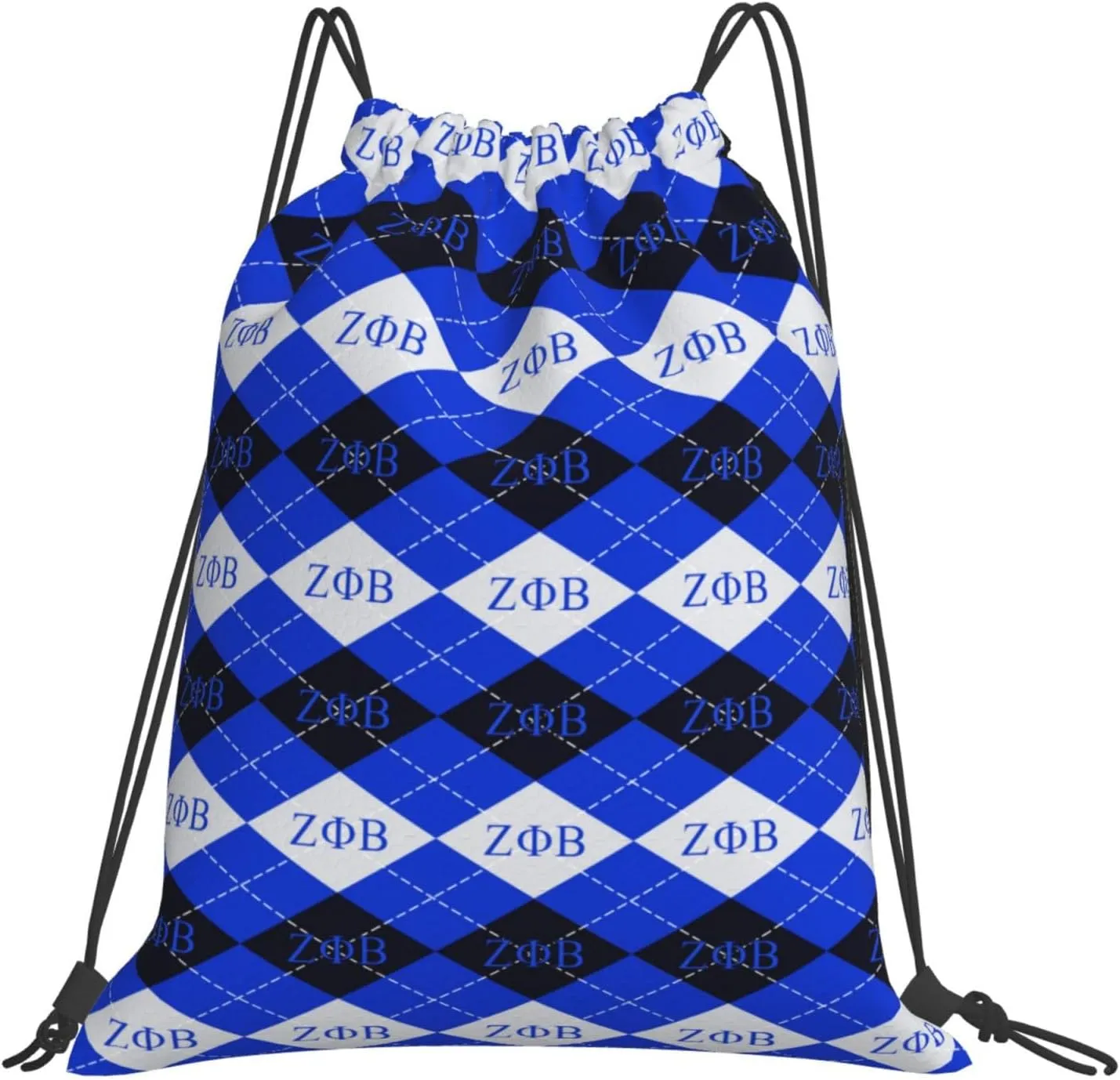 Sorority Paraphernalia Zeta Drawstring Backpack 14"X16.9" Crest Bag. This Bag Is Printed With Your Group'S Crest, Allowing You A Special Drawstring Bag For Jogging And Hiking