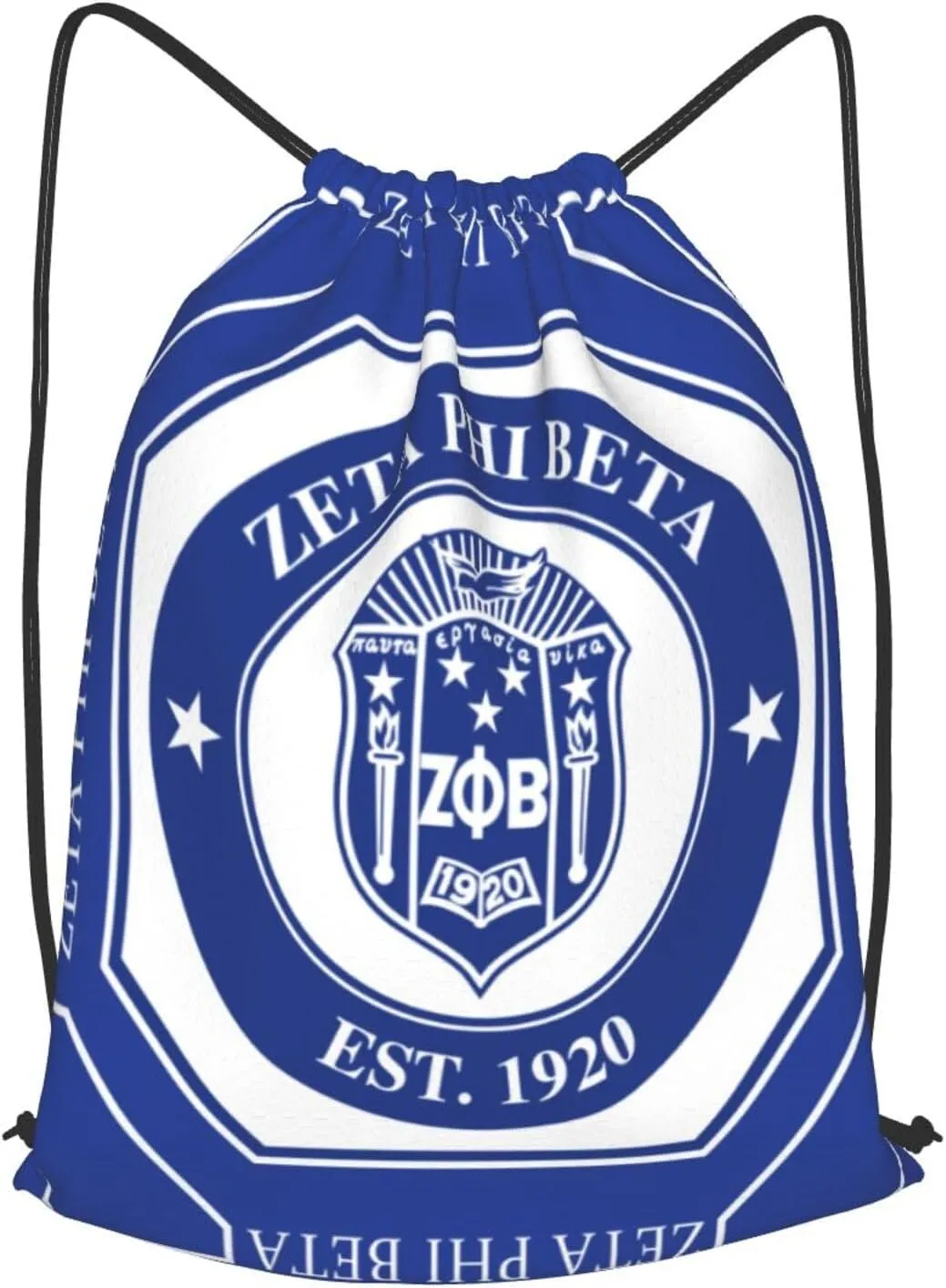 Sorority Paraphernalia Zeta Drawstring Backpack 14"X16.9" Crest Bag. This Bag Is Printed With Your Group'S Crest, Allowing You A Special Drawstring Bag For Jogging And Hiking