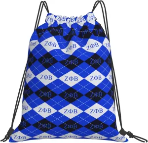 Sorority Paraphernalia Zeta Drawstring Backpack 14"X16.9" Crest Bag. This Bag Is Printed With Your Group'S Crest, Allowing You A Special Drawstring Bag For Jogging And Hiking