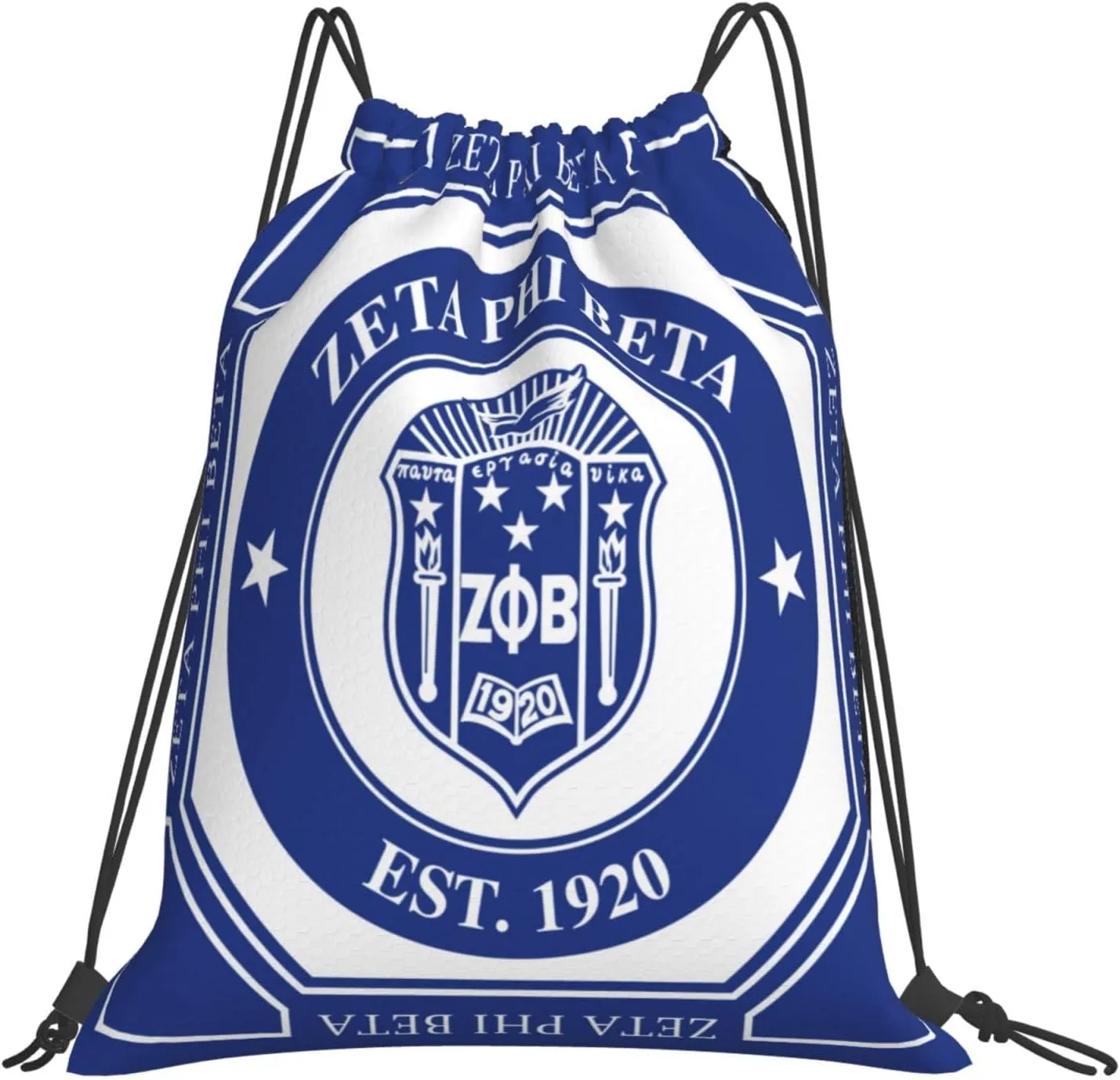 Sorority Paraphernalia Zeta Drawstring Backpack 14"X16.9" Crest Bag. This Bag Is Printed With Your Group'S Crest, Allowing You A Special Drawstring Bag For Jogging And Hiking