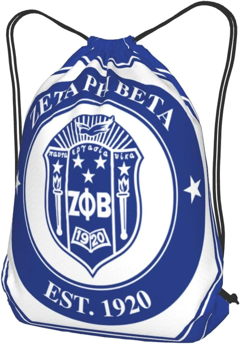 Sorority Paraphernalia Zeta Drawstring Backpack 14"X16.9" Crest Bag. This Bag Is Printed With Your Group'S Crest, Allowing You A Special Drawstring Bag For Jogging And Hiking