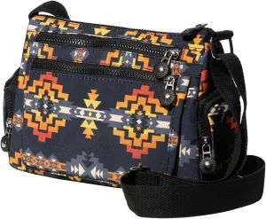 Southwest Shoulder Crossbody Bag for Women, Aztec Satchel&Purse with Multi Zipper Pocket and Adjustable Strap