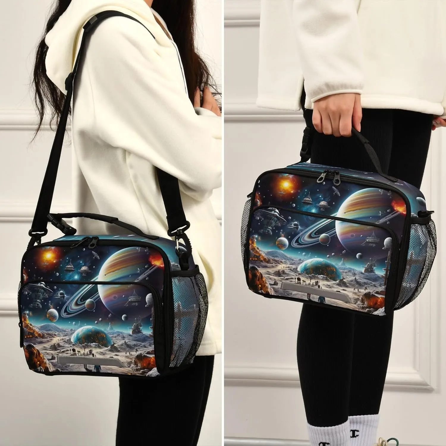 Space Planet Universe Kids Lunch Box Insulated Lunch Bags Cooler Tote Bag with Removable Shoulder Strap for Boy Girl Student 20847713