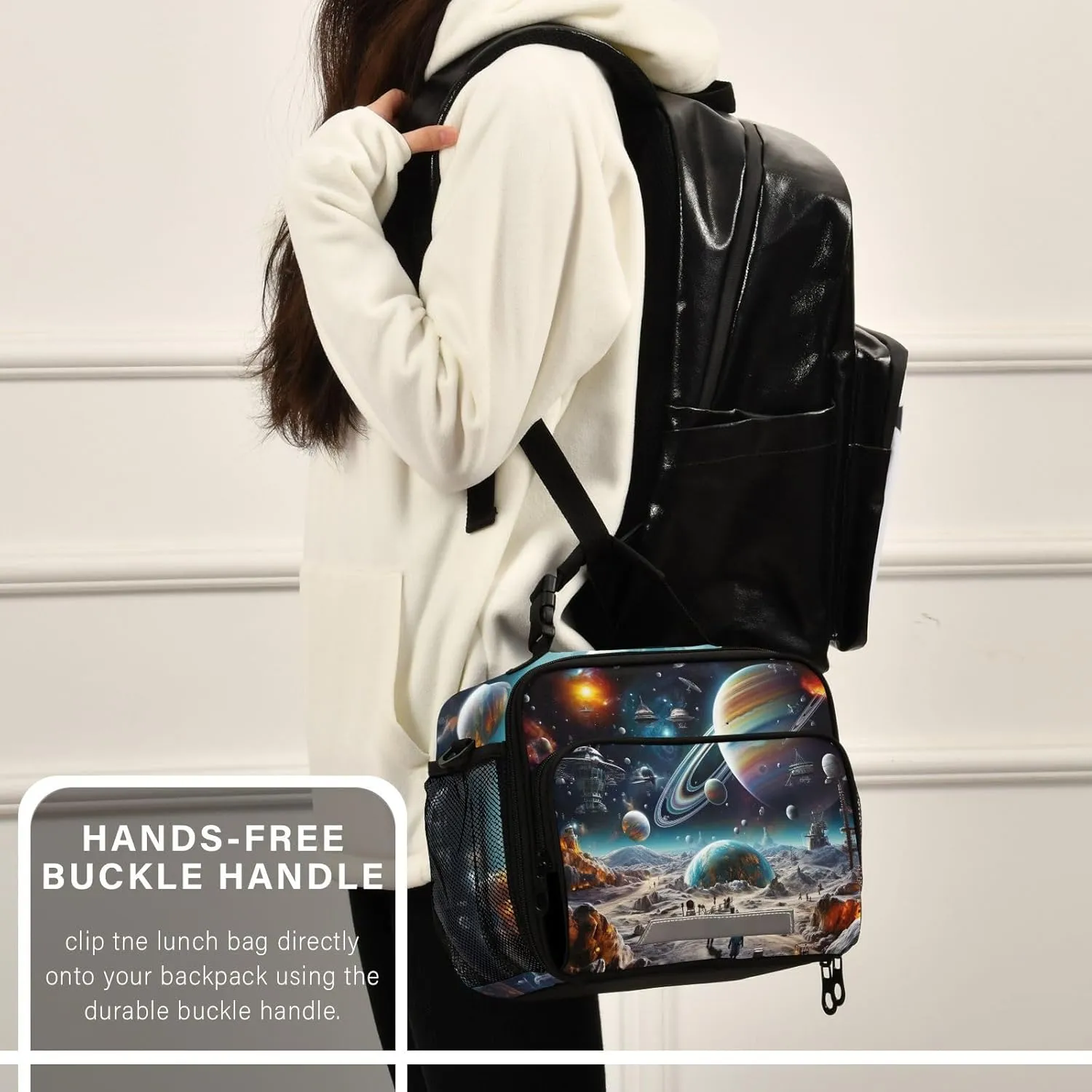 Space Planet Universe Kids Lunch Box Insulated Lunch Bags Cooler Tote Bag with Removable Shoulder Strap for Boy Girl Student 20847713