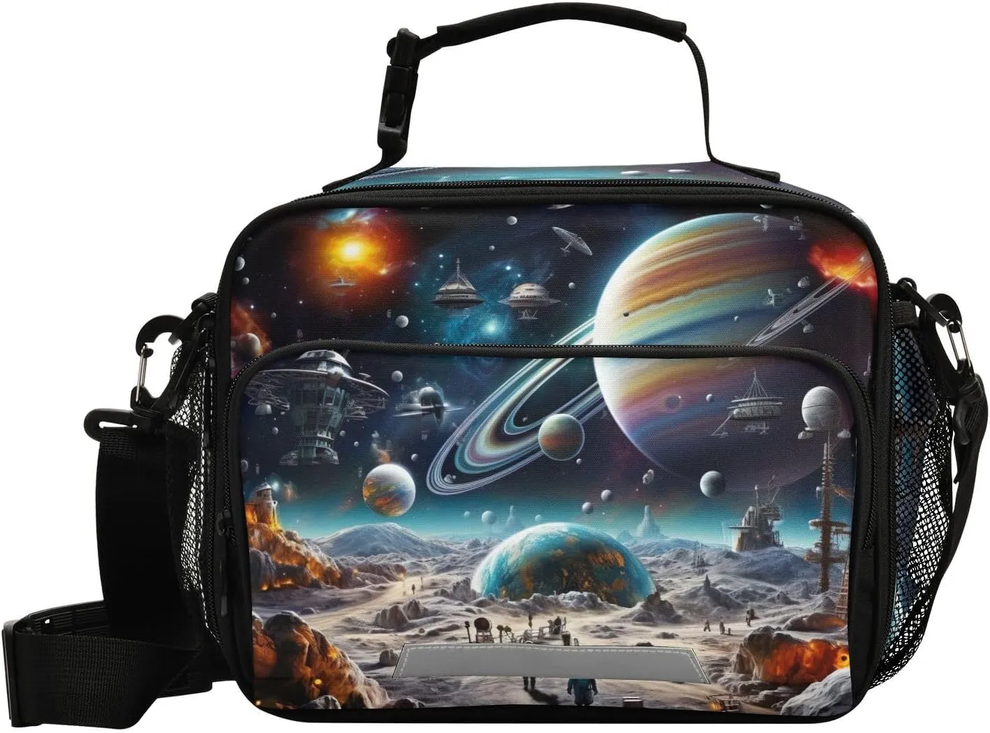 Space Planet Universe Kids Lunch Box Insulated Lunch Bags Cooler Tote Bag with Removable Shoulder Strap for Boy Girl Student 20847713