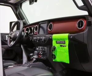 SPIDERWEBSHADE Grab Bag for Jeep - Front Passenger Seat Grab Bar Organizer - Travel Essentials Holder - MADE IN AMERICA (Green)