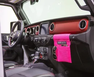 SPIDERWEBSHADE Grab Bag for Jeep - Front Passenger Seat Grab Bar Organizer - Travel Essentials Holder - MADE IN AMERICA (Pink)