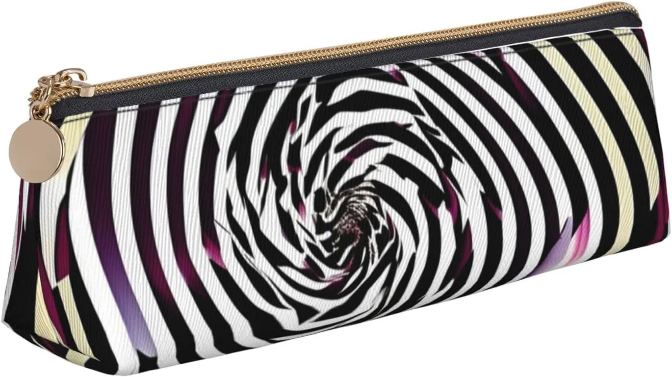 spiral optical illusion gif Print PVC Coin Purse Money Bag Makeup Case Pencil Pouch Zipper stationery case Women Men