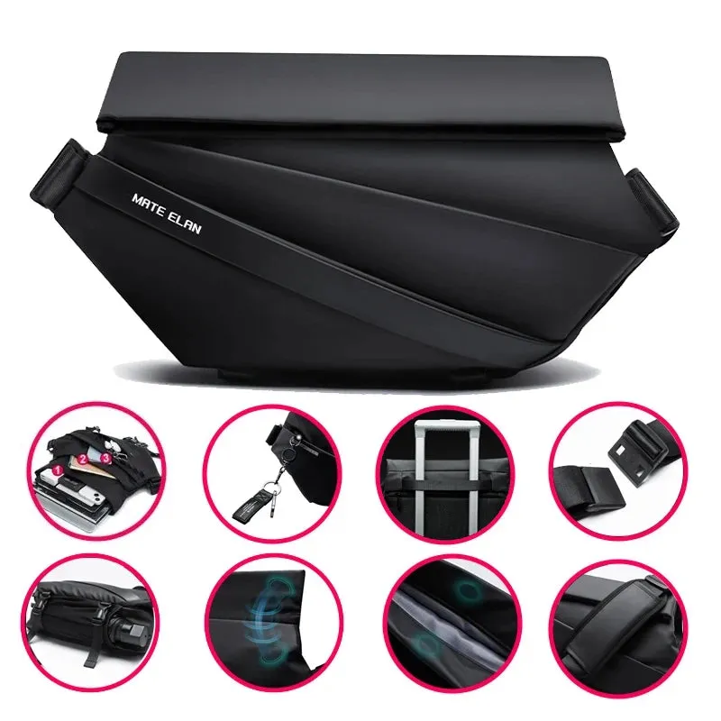 Sport with Waterproof Shoulder Black Magnetic Bag, Fashion for Bag Crossbody Men Reliable delivery Buckle, Bag Travel Sling Premium Exclusive offerings