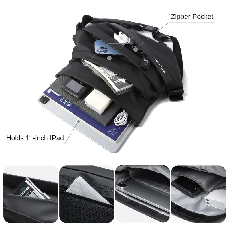 Sport with Waterproof Shoulder Black Magnetic Bag, Fashion for Bag Crossbody Men Reliable delivery Buckle, Bag Travel Sling Premium Exclusive offerings