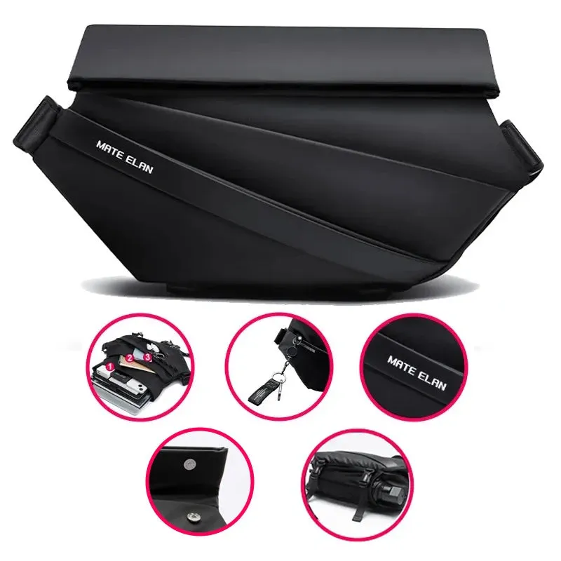 Sport with Waterproof Shoulder Black Magnetic Bag, Fashion for Bag Crossbody Men Reliable delivery Buckle, Bag Travel Sling Premium Exclusive offerings