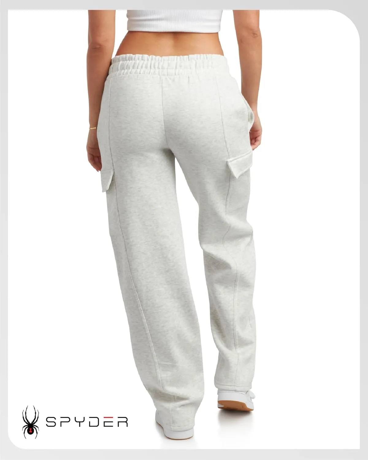 Spyder Women's Cargo Sweatpants - Cozy Fleece Joggers for Women with Adjustable Drawstring Waist and Pockets (Sizes: S-XL)