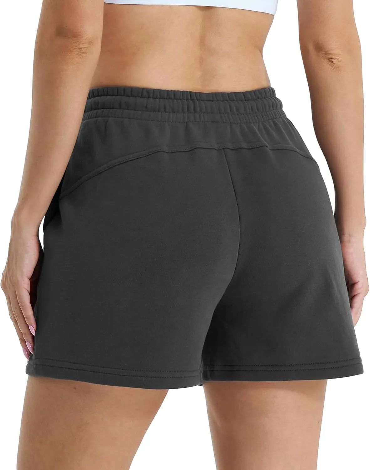 Stelle Women's Drawstring Sweat Shorts Comfy Elastic Shorts Workout Lounge Shorts with Pockets