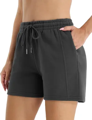 Stelle Women's Drawstring Sweat Shorts Comfy Elastic Shorts Workout Lounge Shorts with Pockets