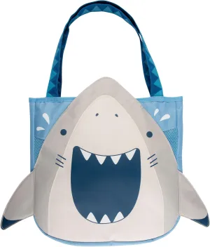 Stephen Joseph, Beach Tote with Sand Toys - Toddler and Baby Beach Toys, Travel Friendly Beach Set, 6 Piece Beach Play Set, Beach Bag with Sand Toys for Toddlers and Kids, Shark