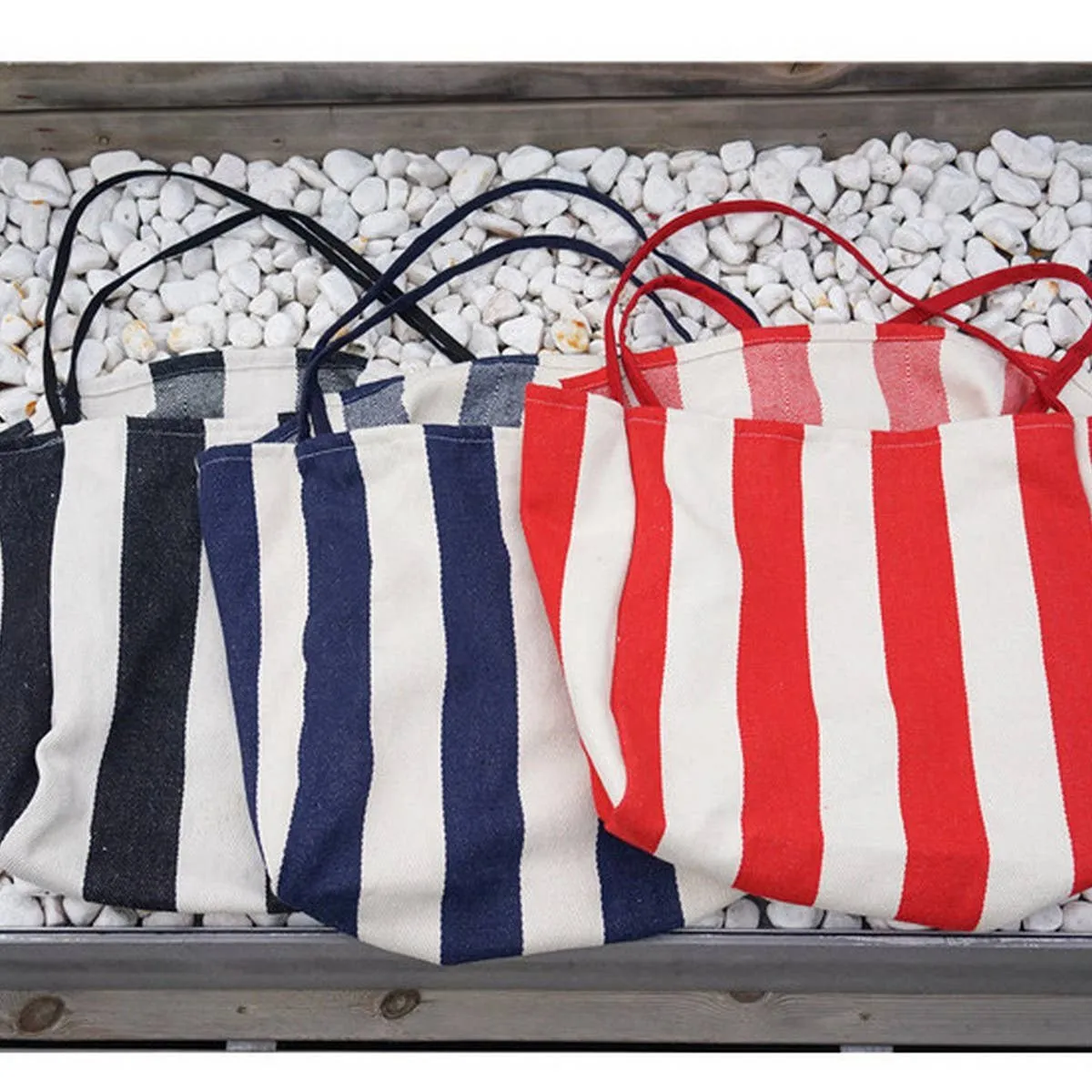 Striped Shoulder Canvas Bag