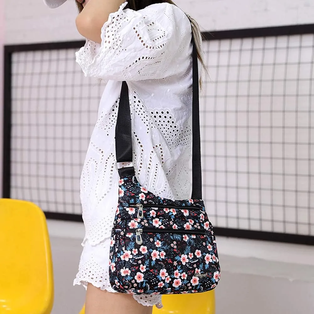STUOYE Nylon Multi-Pocket Crossbody Purse Bags for Women Travel Shoulder Bag