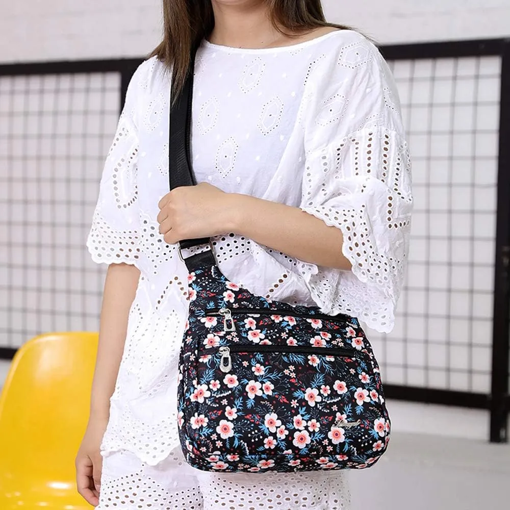 STUOYE Nylon Multi-Pocket Crossbody Purse Bags for Women Travel Shoulder Bag