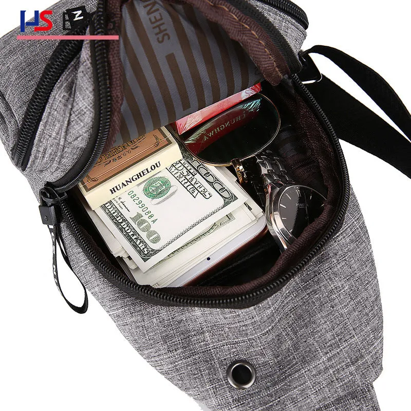 Style Large Capacity Fleece In One Men's Chest Bags