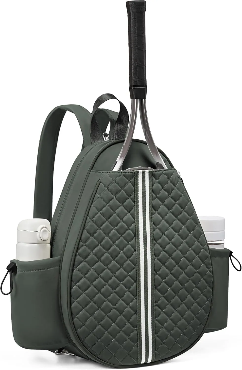 Sucipi Tennis Bag, Quilted Tennis Sling Crossbody Backpack, Water Resistant Tennis Racket Bags for Women Men, Suitable for Pickleball Tennis Badminton