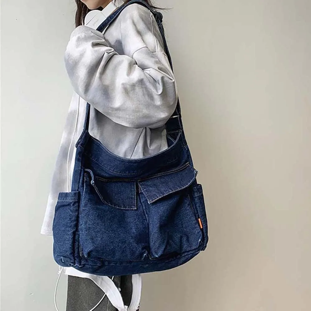 Sumleno Bohemian Hipster Hobo Boho Hippie Crossbody Bag Purse Canvas Sling Bag Aesthetic Tote Large Handbags Fairy Grunge Bag
